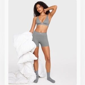 NWT INLYRIC Women's Cotton Rib Fold Over Flared Leggings Size Small Bottoms Only